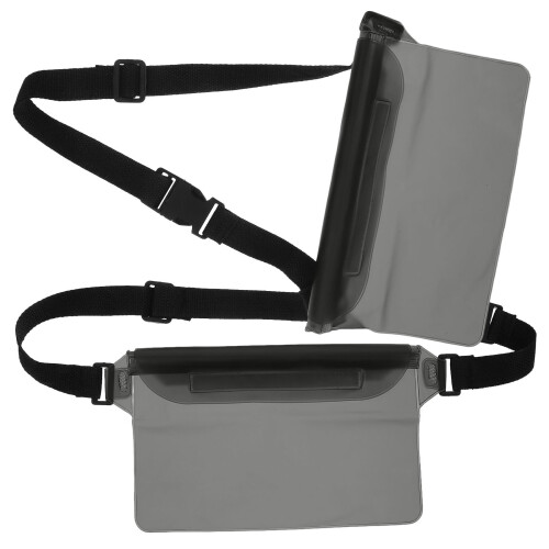 4Pièces Ceinture Étanche Téléphone PVC Noir Usage
