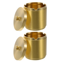 2Pièces Cendrier Auto Métal Avec Couvercle Résistant Et Portable