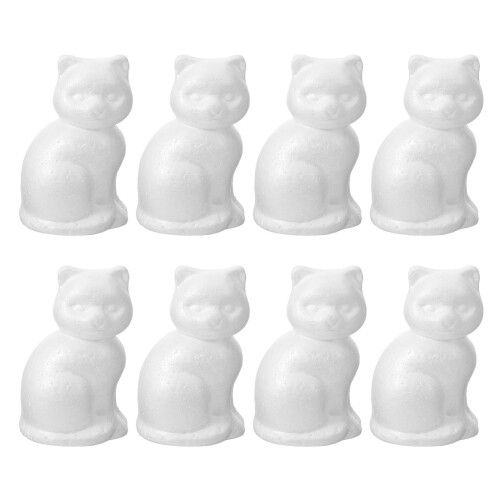 8Pièces Chat En Mousse Blanche À Décorer Pour Enfants Créatifs