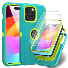 Xhy iPhone 15 Plus hoesje met schermbeschermer 3-in-1