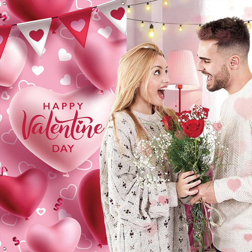 Valentine's Day Heart Backdrop Banner For Party Decor 938499928348