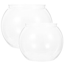 Pecera de escritorio transparente con forma de globo (2 unidades)