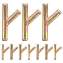 10Pcs Golden 3 Way Water Pipe Hose Fitting Y Type Heater Connector
