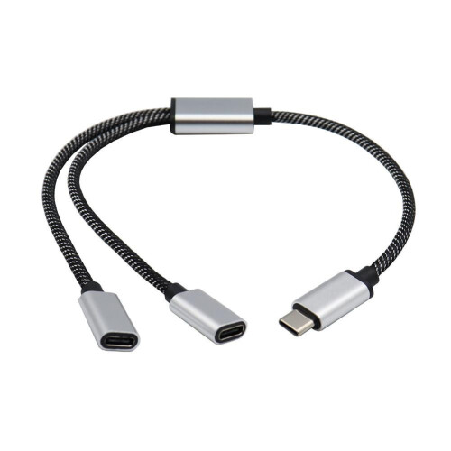 Cabo divisor USB-C macho para USB-C fêmea duplo