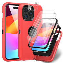 TASHHAR iPhone 15 hoesje met scherm- en lensbeschermer 6.1