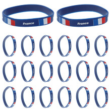 20Pcs Silicone France Flag Wristbands for Soccer Football Game Day