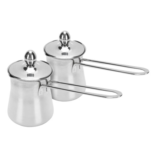 2er Pack türkische Kaffeekanne 15fl oz Silber