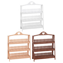 3Pcs Assorted Color Mini Bread Rack Dollhouse Display Shelf Decor