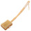 Beige Bath Body Brush with Curved Bamboo Handle Exfoliating Use 1