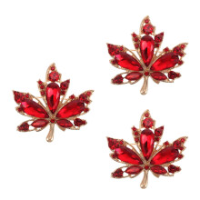 3Pcs Maple Leaf Brooch Pins Red Alloy Lightweight Brooch for Autumn