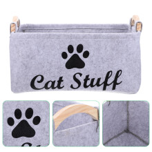 Panier de rangement en feutre pour jouets pour animaux avec poignées