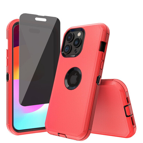 Capa para iPhone 15 com protetor de tela de privacidade,