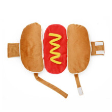 Hot-Dog-Kostüm aus kurzflorigem Baumwollplüsch