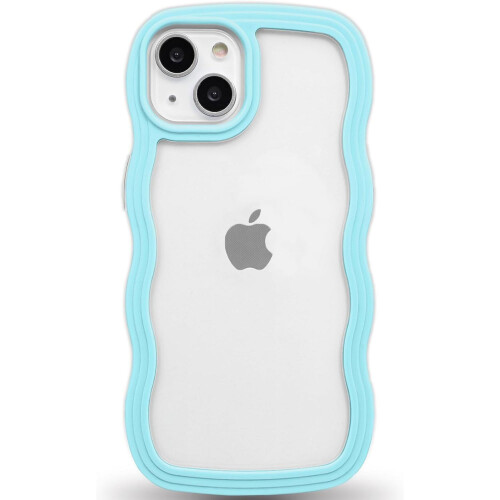 iPhone15Διαφανής θήκη με κυματιστό άκρο και αντιολισθητική TPU