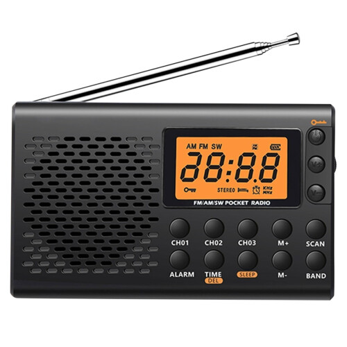 Φορητό ραδιόφωνο AM/FM/SW με οθόνη οπίσθιου φωτισμού