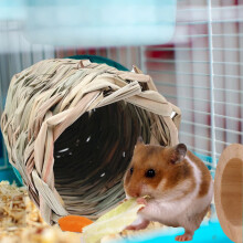 Luonnonruohoista tehty hamsterinpesä tunnelilla, 10 cm