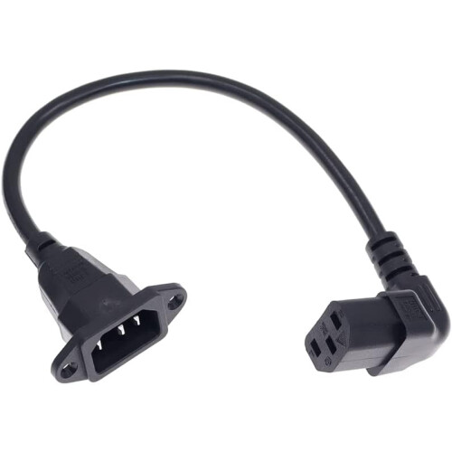 Cable de alimentación en ángulo recto C14 a C13 de 60 cm (2 pies)