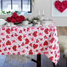 Alla hjärtans dag-hjärtduk 60x120 tum polyester