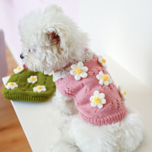 Maglione per cani con stampa floreale – Acrilico, girocollo, taglie XS–XL