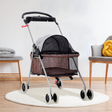 Cochecito para perros medianos de hasta 13,6 kg (30 libras), plegable con biberón.