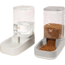 Schwerkraft-Futterautomat und Wasserspender-Set für Haustiere, 3,8 l