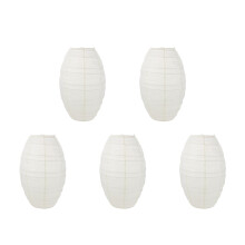 5Pcs Oval Beige Paper Lantern Lampshade Lightweight Hanging Shade