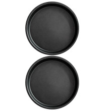 2St Ronde Aluminium Pizza Bakplaat Zwart Non-Stick Geschikt Voor Oven