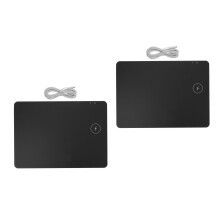 2St Zwarte Draadloze Oplaad Muismat Anti-Slip En Praktisch