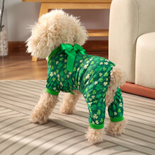 St. Patrick's Day Dog Pajamas Green Shamrock Footie 1 pc