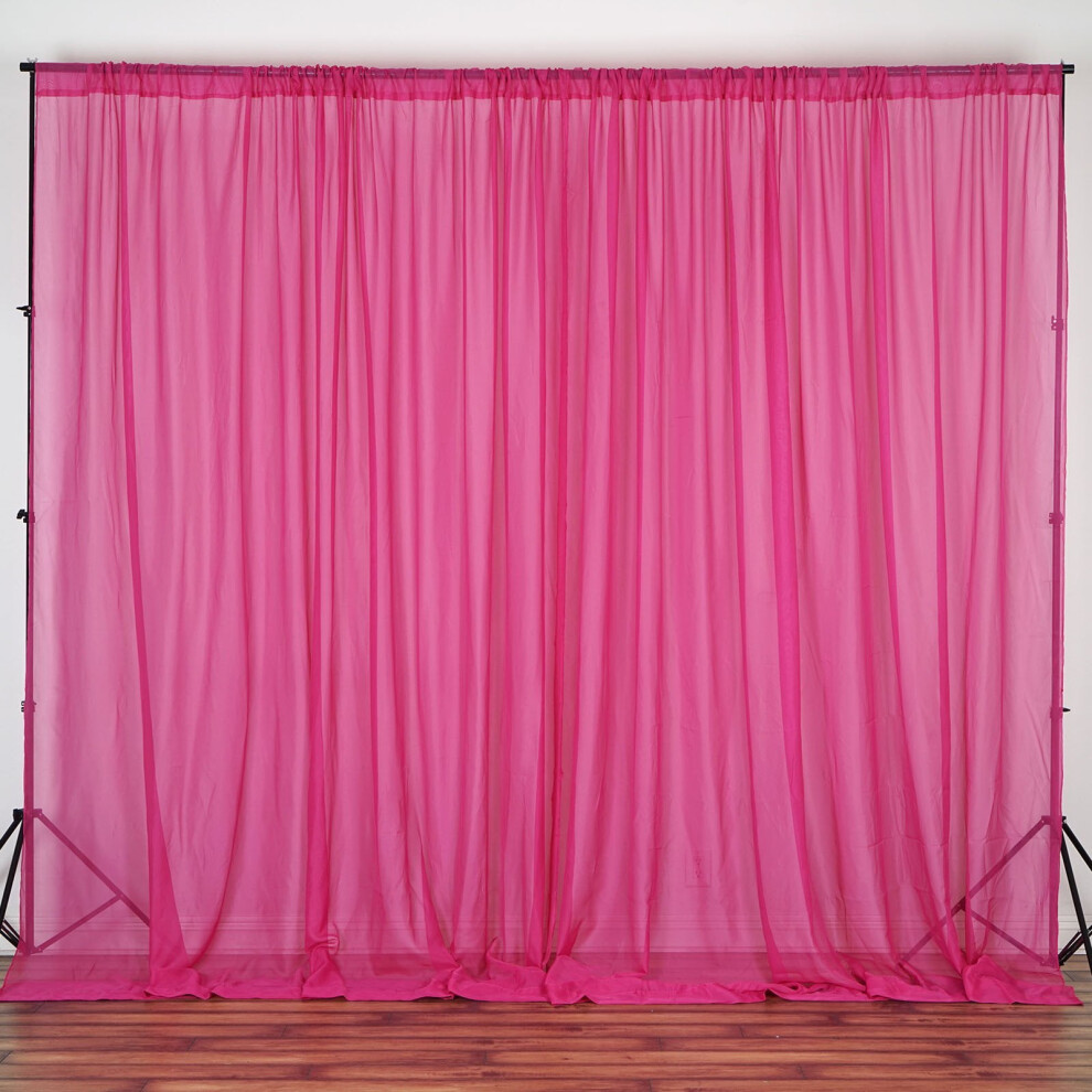 Sheer Voile Backdrop Curtains 10 Ft X 10 Ft 2 Panels Fuchsia 938499895183