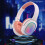 Casque Bluetooth 5.3 ANC RGB pliable orange 1