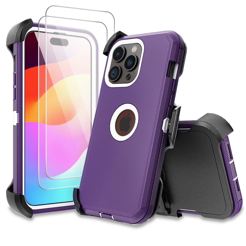 Tashhar Iphone 15 Case With Screen Protector And Belt Clip 9558633621716
