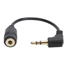 3,5 mm mannelijk naar vrouwelijk 90 audioverlengkabel