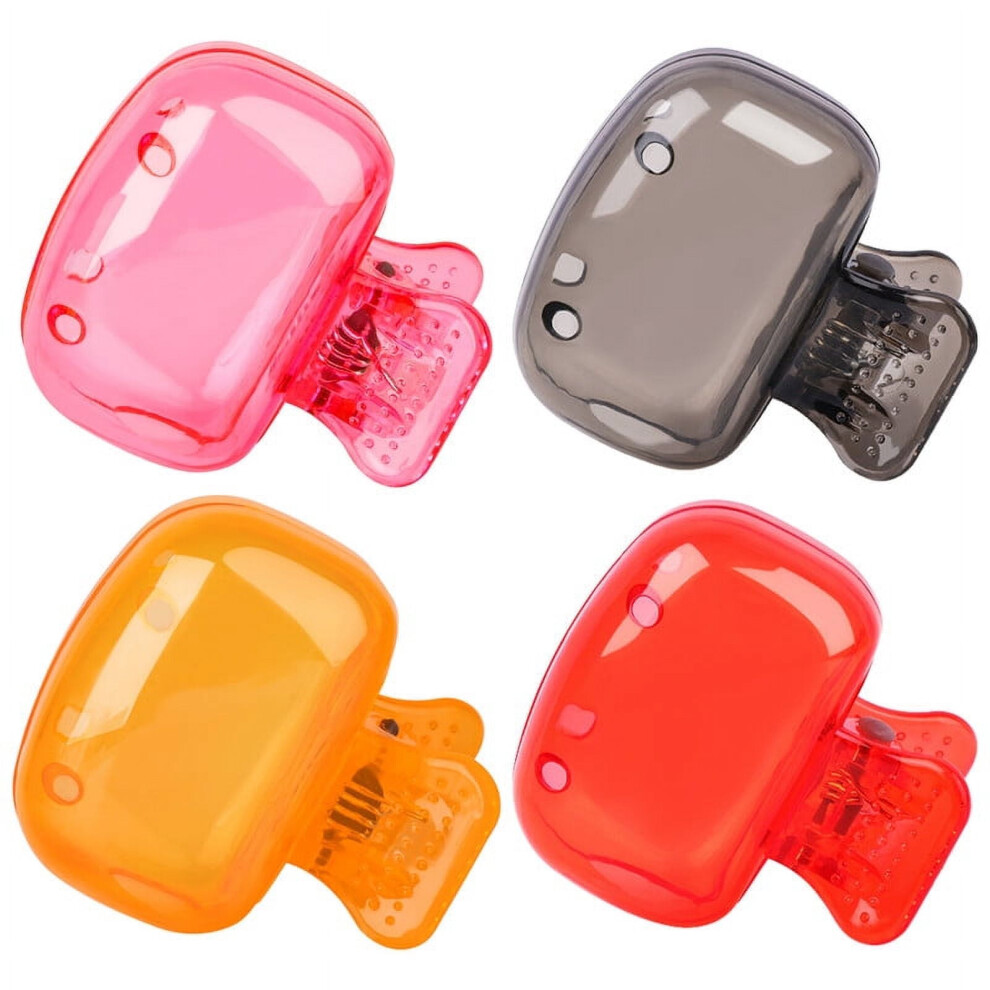 4-Pack Toothbrush Head Covers Â Plastic, Grey/Red/Orange 9450273236957