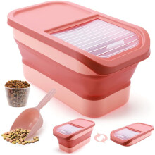Contenedor plegable para almacenar comida para perros con cuchara, de 4,5 a 6 kg.