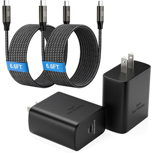 Φορτιστής τοίχου USB-C PD/PPS 45W με 2 καλώδια 6,6 ποδιών