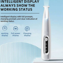 Máquina de tosquiar cães recarregável com luz LED, lâmina de 18 mm.