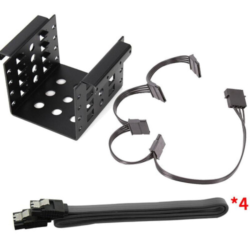Adaptador de suporte para HDD de 2,5 polegadas para 3,5 polegadas, 4 baias, alumínio