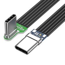 Flaches Silikonkabel vom Typ C auf Typ C mit Links-/Rechts-Anschluss