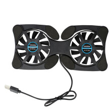 Laptop hűtőpad, összecsukható, alacsony zajszintű, USB-s dupla ventilátorral