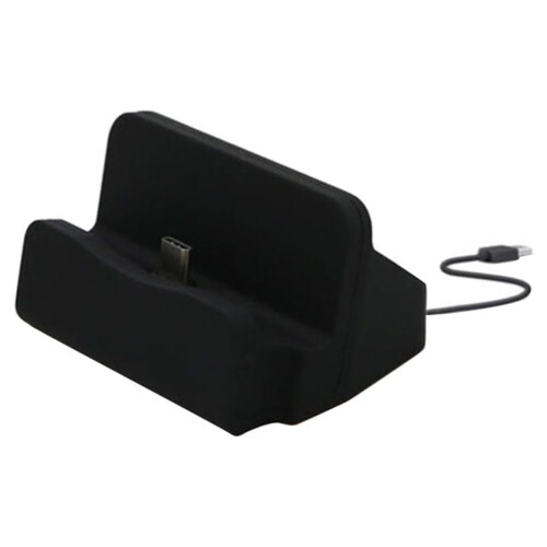 Docking station da tavolo con connettore Type-C e supporto per telefono.