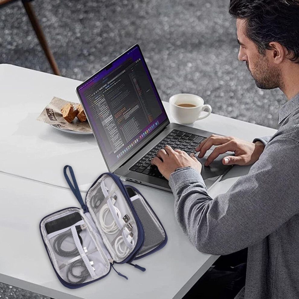 Cable Organizer Bag For Chargers Headphones 2 Compartments 9450273258409