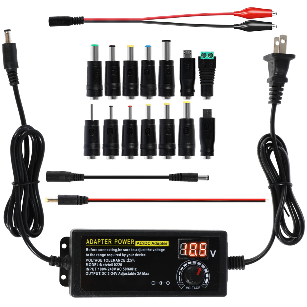 Adjustable 3Â24V Ac/Dc Power Adapter With Lcd Display 9450273239873
