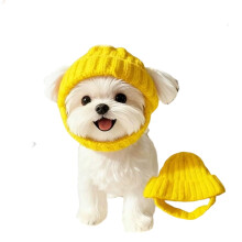 Bonnet rouge tricoté pour chien avec cache-oreilles pour chiens de petite et moyenne taille