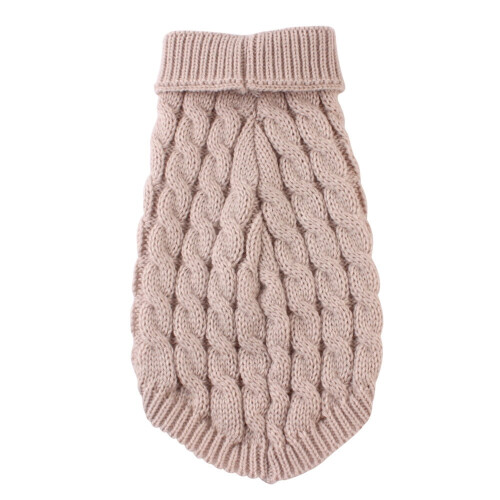 Gestrickter Hunde-Rollkragenpullover mit Pailletten
