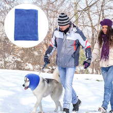 Hondenoorwarmers van blauw katoen voor de winter