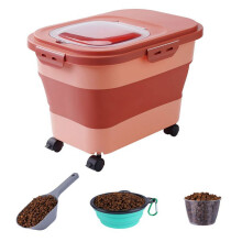 Oppbevaringsbeholder for hundemat, rosa, lufttett, 13,6 kg