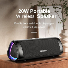 Altavoz Bluetooth inalámbrico con luces LED, 20 horas de reproducción.