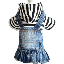Jeans-Kapuzenjacke mit Fruchtstickerei für kleine Hunde