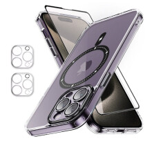 Capa magnética Xhy para iPhone 15 – MagSafe, à prova de choque, transparente.